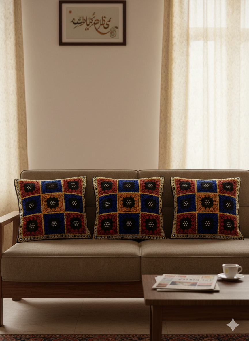 Heritage Square Patchwork Cushion Cover