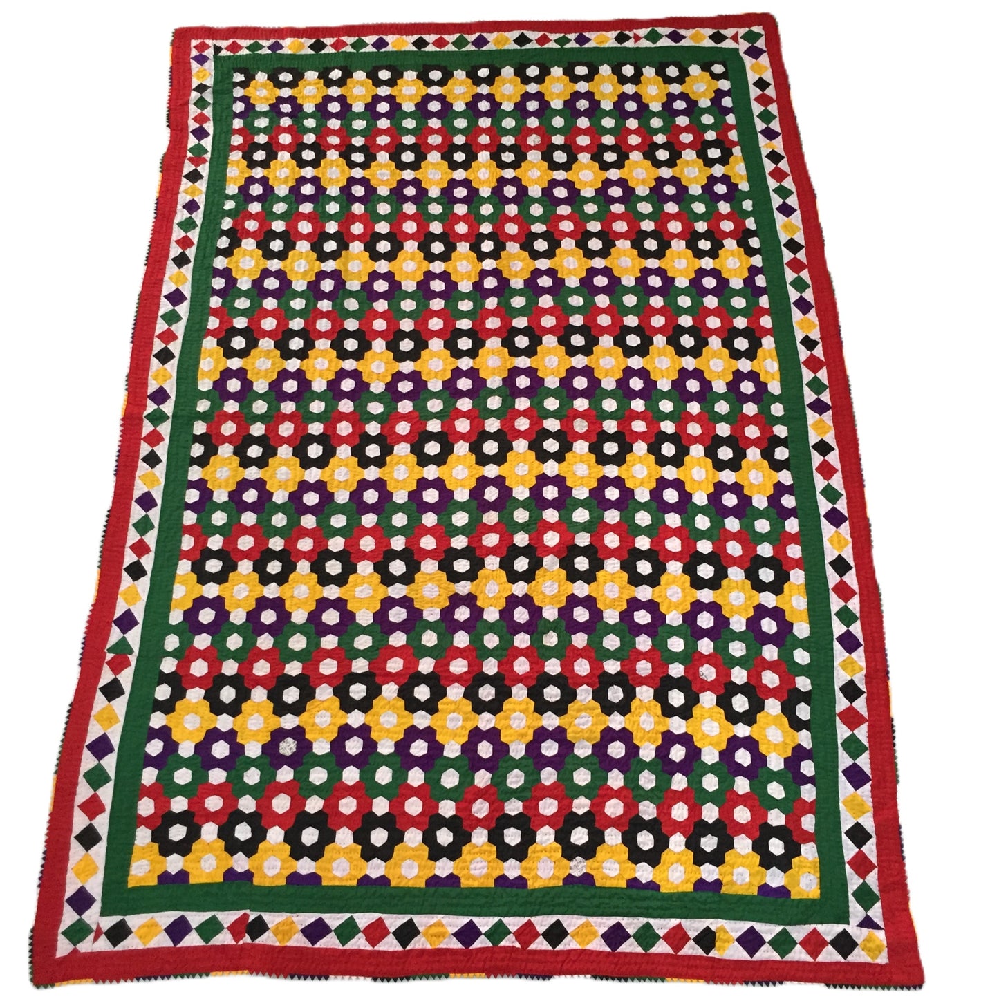 Floral Grid Sindhi Ralli Quilt
